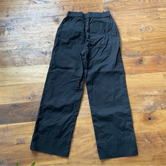 Everlane The Easy Pant Cotton Wide-Leg Pull On Elastic Waist Trousers in Black - Picture 7 of 14